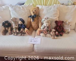 MaxSold Auction: Lot of 10 Collectible Teddy Bears, Various Sizes - San Jose (California, USA) PARTNER MANAGED Estate Sale Online Auction - Dunn Ave