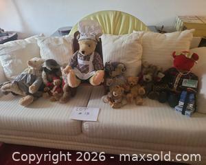 MaxSold Auction: Lot of 10 Handmade Collectible Teddy Bears, 6–22 in - San Jose (California, USA) PARTNER MANAGED Estate Sale Online Auction - Dunn Ave