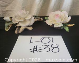 MaxSold Auction: Lot of 2 Decorative Porcelain Floral Figurines — Boehm & Andrea - San Jose (California, USA) PARTNER MANAGED Estate Sale Online Auction - Dunn Ave