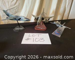 MaxSold Auction: Lot of 3 Desktop Model Airplanes — F-4E, CF-18, Tornado - San Jose (California, USA) PARTNER MANAGED Estate Sale Online Auction - Dunn Ave