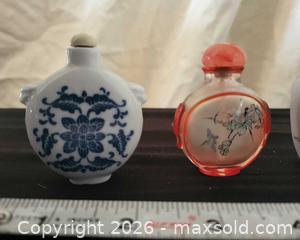 MaxSold Auction: Lot of 4 Chinese-Style Snuff Bottles (Porcelain, Glass, Carved) - San Jose (California, USA) PARTNER MANAGED Estate Sale Online Auction - Dunn Ave