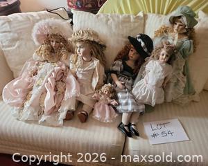 MaxSold Auction: Lot of 6 Collectible Porcelain/Bisque Dolls, 18"–24" - San Jose (California, USA) PARTNER MANAGED Estate Sale Online Auction - Dunn Ave
