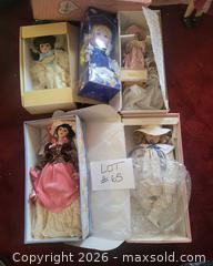 MaxSold Auction: Lot of 6 Porcelain Collectible Dolls — Disney & Collector Brands - San Jose (California, USA) PARTNER MANAGED Estate Sale Online Auction - Dunn Ave
