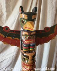 MaxSold Auction: Northwest Coast Style Carved Wooden Totem Pole, 32 in - San Jose (California, USA) PARTNER MANAGED Estate Sale Online Auction - Dunn Ave