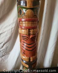 MaxSold Auction: Northwest Coast Style Carved Wooden Totem Pole, 32 in - San Jose (California, USA) PARTNER MANAGED Estate Sale Online Auction - Dunn Ave