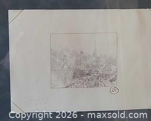 MaxSold Auction: Original Framed Pencil Sketch,  Thomas Kinkade - San Jose (California, USA) PARTNER MANAGED Estate Sale Online Auction - Dunn Ave