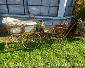 MaxSold Auction: Pair of Doll Wicker Bassinet Carriages with Metal Frames & Canopies - San Jose (California, USA) PARTNER MANAGED Estate Sale Online Auction - Dunn Ave