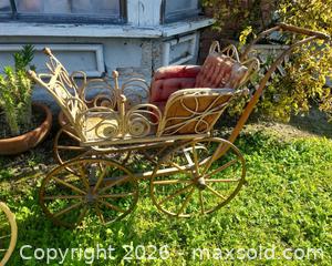 MaxSold Auction: Pair of Doll Wicker Bassinet Carriages with Metal Frames & Canopies - San Jose (California, USA) PARTNER MANAGED Estate Sale Online Auction - Dunn Ave
