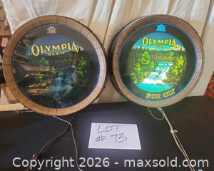 MaxSold Auction: Pair of Olympia Beer Lighted Advertising Signs - San Jose (California, USA) PARTNER MANAGED Estate Sale Online Auction - Dunn Ave