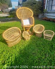 MaxSold Auction: Peacock-Style Rattan Doll/Child Chairs, Set of 5 - San Jose (California, USA) PARTNER MANAGED Estate Sale Online Auction - Dunn Ave