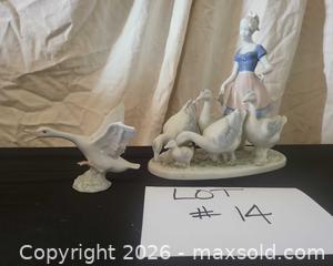 MaxSold Auction:  Porcelain Girl with Geese Group & Separate Lladró Flying Goose - San Jose (California, USA) PARTNER MANAGED Estate Sale Online Auction - Dunn Ave