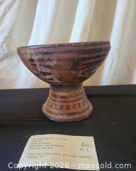 MaxSold Auction: Pre-Columbian Pedestal Bowl Oil Lamp, Mayan (c. 950 AD) - San Jose (California, USA) PARTNER MANAGED Estate Sale Online Auction - Dunn Ave