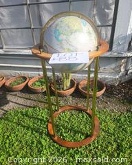 MaxSold Auction: Replogle World Classic 16 in Globe with Wood Rings & Brass-Tone Stand - San Jose (California, USA) PARTNER MANAGED Estate Sale Online Auction - Dunn Ave