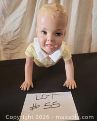MaxSold Auction: Vintage Composition Baby Crawling Store Mannequin, 28 in - San Jose (California, USA) PARTNER MANAGED Estate Sale Online Auction - Dunn Ave