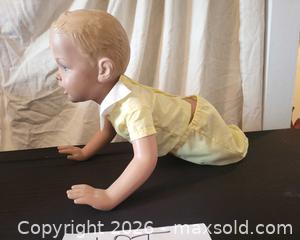 MaxSold Auction: Vintage Composition Baby Crawling Store Mannequin, 28 in - San Jose (California, USA) PARTNER MANAGED Estate Sale Online Auction - Dunn Ave