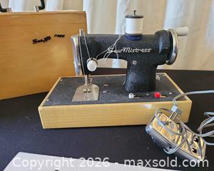 MaxSold Auction: Vintage Sew Mistress Portable Toy Sewing Machine with Case - San Jose (California, USA) PARTNER MANAGED Estate Sale Online Auction - Dunn Ave