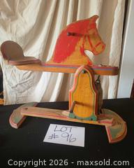 MaxSold Auction: Vintage Wooden Spring Rocking Horse (Mid-20th Century) - San Jose (California, USA) PARTNER MANAGED Estate Sale Online Auction - Dunn Ave
