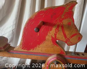 MaxSold Auction: Vintage Wooden Spring Rocking Horse (Mid-20th Century) - San Jose (California, USA) PARTNER MANAGED Estate Sale Online Auction - Dunn Ave