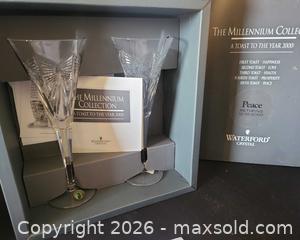 MaxSold Auction: Waterford Millennium Collection Cut Crystal Toasting Flutes — 3 Pairs - San Jose (California, USA) PARTNER MANAGED Estate Sale Online Auction - Dunn Ave