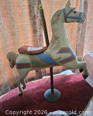MaxSold Auction: Wood Carved Carousel Horse Figure, 60" H x 48" L - San Jose (California, USA) PARTNER MANAGED Estate Sale Online Auction - Dunn Ave