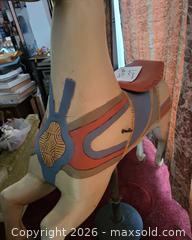 MaxSold Auction: Wood Carved Carousel Horse Figure, 60" H x 48" L - San Jose (California, USA) PARTNER MANAGED Estate Sale Online Auction - Dunn Ave