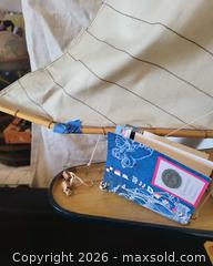 MaxSold Auction: Wooden Decorative Gaff?Rigged Sloop Model Sailboat - San Jose (California, USA) PARTNER MANAGED Estate Sale Online Auction - Dunn Ave