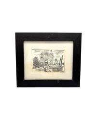 MaxSold Auction: Authentic Framed Charcoal & Graphite Sketch Stilted House Ocean K. Weiss 2013 - Cumming (Georgia, USA) SELLER MANAGED Estate Sale Online Auction -  James Burgess Road (Storage)