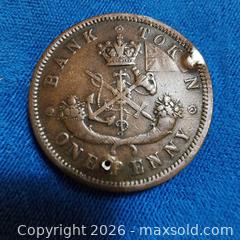 MaxSold Auction: 1857 Bank of Upper Canada. One Penny coin - Leeds And The Thousand Islands (Ontario, Canada) SELLER MANAGED Downsizing Online Auction - Prince Street