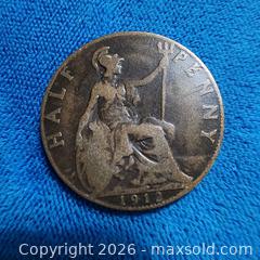 MaxSold Auction: 1912 UK Half Pennie  - Leeds And The Thousand Islands (Ontario, Canada) SELLER MANAGED Downsizing Online Auction - Prince Street