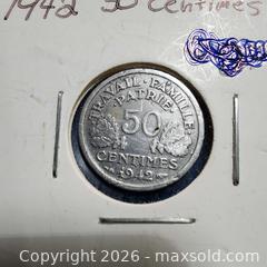 MaxSold Auction: 1942 50 Centimes - Leeds And The Thousand Islands (Ontario, Canada) SELLER MANAGED Downsizing Online Auction - Prince Street