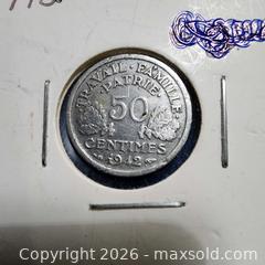 MaxSold Auction: 1942 50 Centimes - Leeds And The Thousand Islands (Ontario, Canada) SELLER MANAGED Downsizing Online Auction - Prince Street