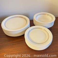 MaxSold Auction: Arabia Arctica (Seita) White Porcelain Dinnerware Set (made in Finland) - Vancouver (British Columbia, Canada) SELLER MANAGED Downsizing Online Auction - Ortona Crescent