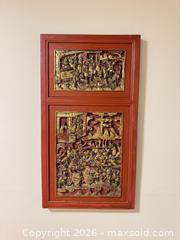 MaxSold Auction: Carved Gilded Wooden Two-Panel Wall Relief, 33 x 18.5" - Vancouver (British Columbia, Canada) SELLER MANAGED Downsizing Online Auction - Ortona Crescent