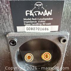 MaxSold Auction: Fatman Red-i Loudspeaker Bookshelf Speaker, 4 ohm 80W - Vancouver (British Columbia, Canada) SELLER MANAGED Downsizing Online Auction - Ortona Crescent