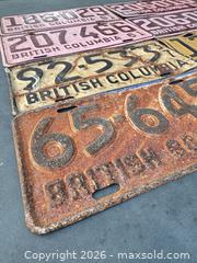 MaxSold Auction: Lot of 14 vintage British Columbia Metal License Plates - Vancouver (British Columbia, Canada) SELLER MANAGED Downsizing Online Auction - Ortona Crescent