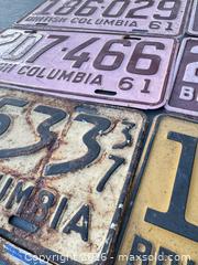 MaxSold Auction: Lot of 14 vintage British Columbia Metal License Plates - Vancouver (British Columbia, Canada) SELLER MANAGED Downsizing Online Auction - Ortona Crescent