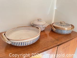 MaxSold Auction: Melling Earthenware Ceramic 3-Piece Set, Circa 1983 - Vancouver (British Columbia, Canada) SELLER MANAGED Downsizing Online Auction - Ortona Crescent