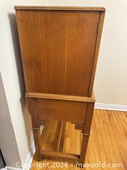MaxSold Auction: Oak Arts & Crafts Mission Style Cabinet on Stand - Vancouver (British Columbia, Canada) SELLER MANAGED Downsizing Online Auction - Ortona Crescent