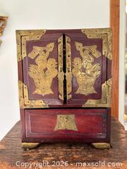 MaxSold Auction: Antique Chinese Rosewood Brass Hinged Jewellery Box - Saanich (British Columbia, Canada) PARTNER MANAGED Reseller Online Auction - Old West Saanich Road
