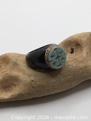 MaxSold Auction: Chinese Onyx, Jade And Gilt Silver Statement Ring - Saanich (British Columbia, Canada) PARTNER MANAGED Reseller Online Auction - Old West Saanich Road