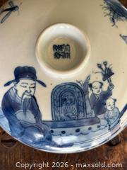 MaxSold Auction: Chinese Porcelain Hand Painted Blue and White Lidded Appetizer Dish With Character Mark - Saanich (British Columbia, Canada) PARTNER MANAGED Reseller Online Auction - Old West Saanich Road