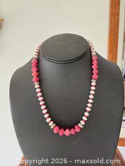 MaxSold Auction: Ruby And Pearl Beaded Necklace Sterling Silver - Saanich (British Columbia, Canada) PARTNER MANAGED Reseller Online Auction - Old West Saanich Road