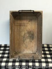 MaxSold Auction: Rustic Wooden Tray With Iron Handles - Saanich (British Columbia, Canada) PARTNER MANAGED Reseller Online Auction - Old West Saanich Road