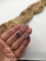 MaxSold Auction: Sterling Silver Amethyst Drop Earrings - Saanich (British Columbia, Canada) PARTNER MANAGED Reseller Online Auction - Old West Saanich Road