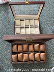 MaxSold Auction: Two Watch/Bracelet Display Lidded Boxes  - Saanich (British Columbia, Canada) PARTNER MANAGED Reseller Online Auction - Old West Saanich Road