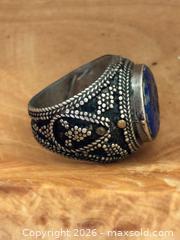 MaxSold Auction: Vintage Silver Lapis Lazuli Carved Intaglio Seal Ring - Saanich (British Columbia, Canada) PARTNER MANAGED Reseller Online Auction - Old West Saanich Road