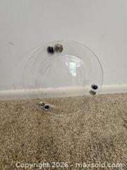 MaxSold Auction: Decorative Metal Bowl & Clear Acrylic Round Charger — 2-Piece Lot - Virginia Beach (Virginia, USA) SELLER MANAGED Downsizing Online Auction - Beachview Drive