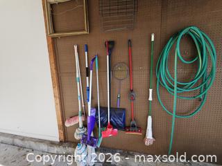 MaxSold Auction: Household & Garden Cleaning Lot — Mops, Hose, Shovels, Racket - Virginia Beach (Virginia, USA) SELLER MANAGED Downsizing Online Auction - Beachview Drive