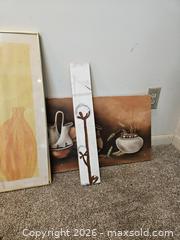 MaxSold Auction: Lot: 4 Framed Art Pieces + Decorative Bowl with Stones - Virginia Beach (Virginia, USA) SELLER MANAGED Downsizing Online Auction - Beachview Drive