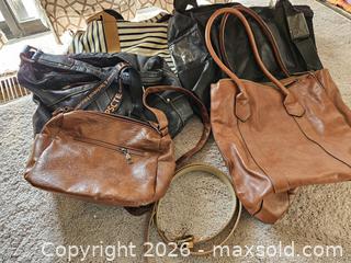 MaxSold Auction: Lot of 5 Handbags + 1 Belt - Mixed Materials & Colors - Virginia Beach (Virginia, USA) SELLER MANAGED Downsizing Online Auction - Beachview Drive